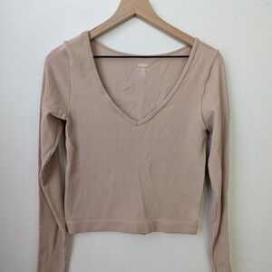 ❤️ Elodie Women's Vneck Cropped Long Sleeve Shirt Like New